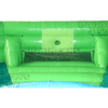 A green couch in the middle of an inflatable pool.