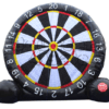 A black and white inflatable dart board with numbers on it.