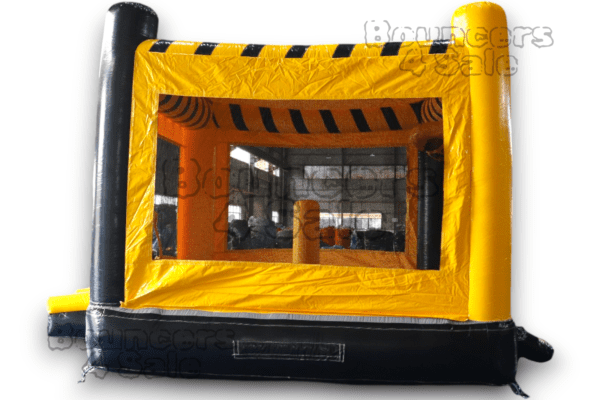 A yellow and black inflatable bounce house.