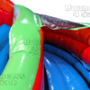 A bunch of inflated balls that are in the air